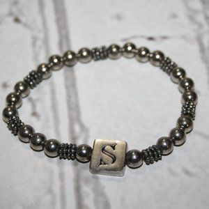 ⚙️✨ Beautiful Silver Beaded “S” Bracelet (7") ✨⚙️